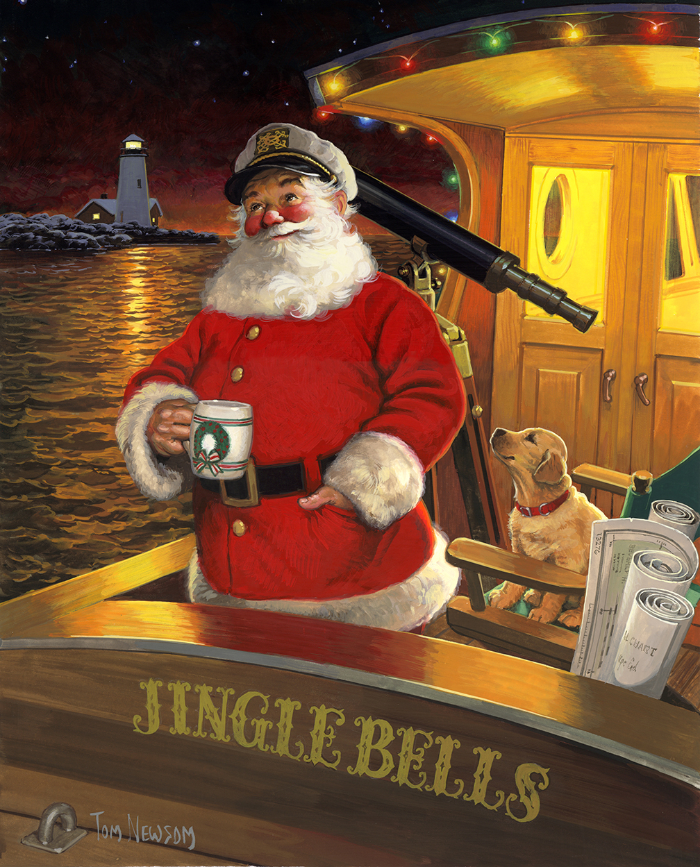 Santa's boat is aptly named Jingle Bells!
