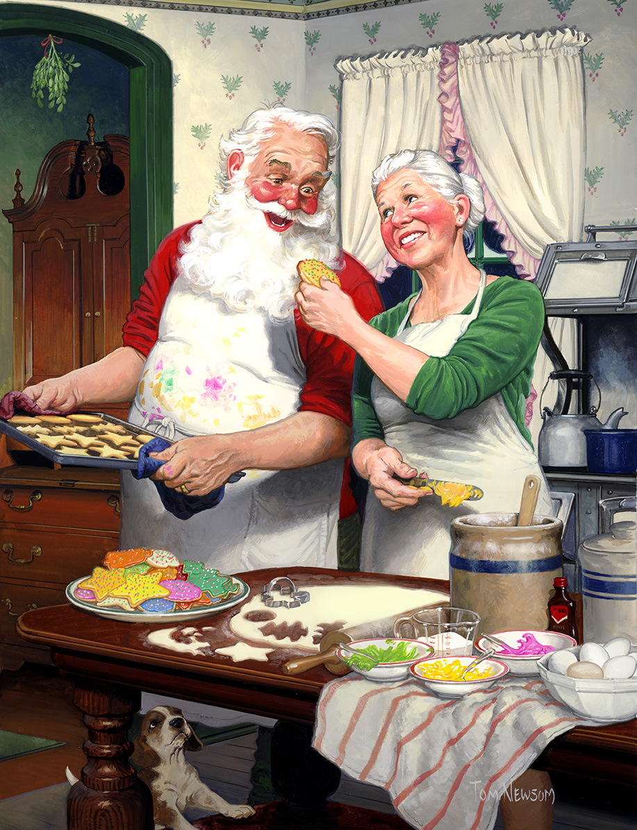 Santa and Mrs. Claus are getting the Christmas Cookies ready!