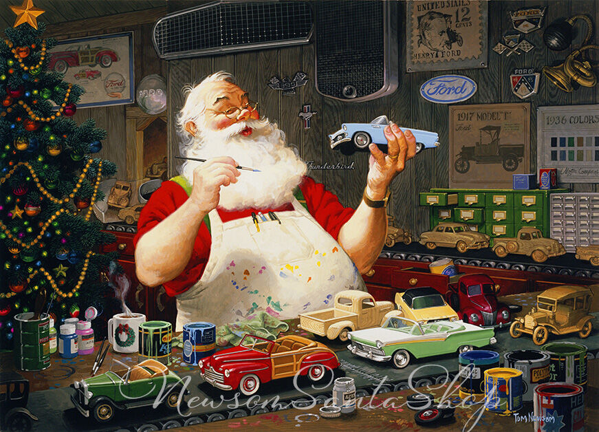 Santa is getting the toy cars ready with his custom paint jobs! 1000 pieces 19.25" x 26.675"