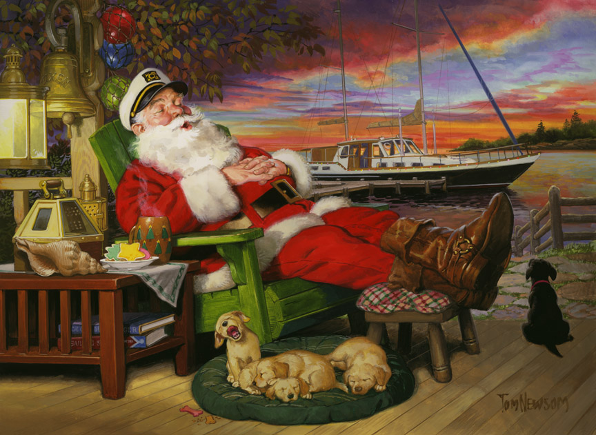Santa takes a break at the harbor!